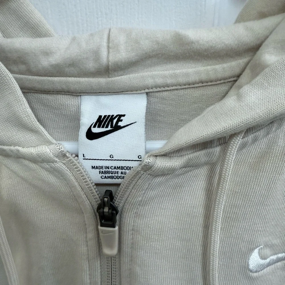 Nike Phoenix 🐦‍🔥 Cream Fleece Oversized Full Zip Hoodie, Size Large